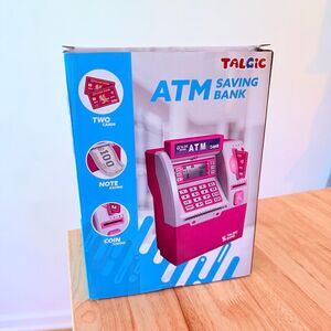 NIB Talgic Pink Electronic ATM Bank Toy ATM Piggy Bank for Real Money, Digital E
